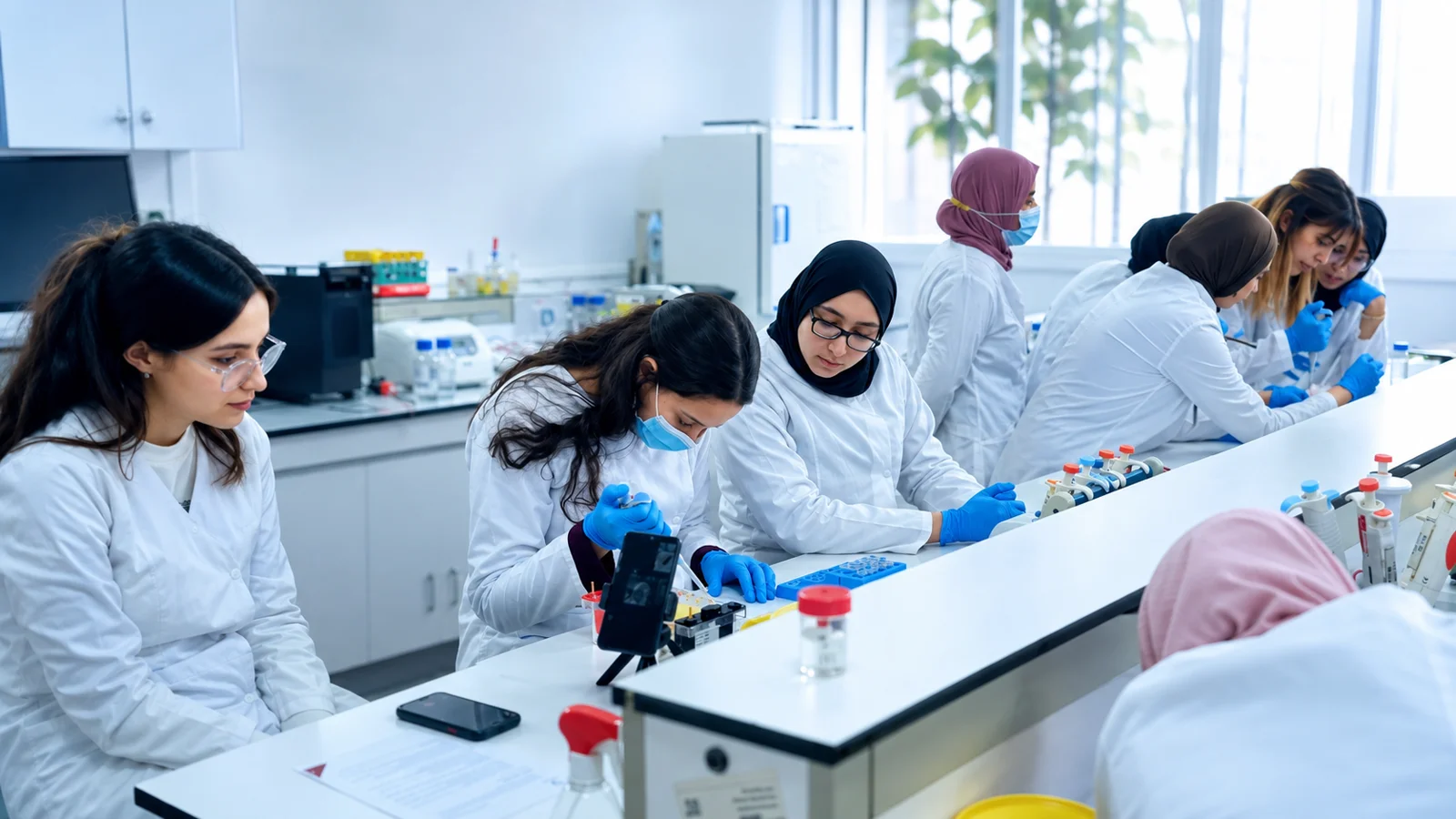 Séance de travaux pratiques au laboratoire
